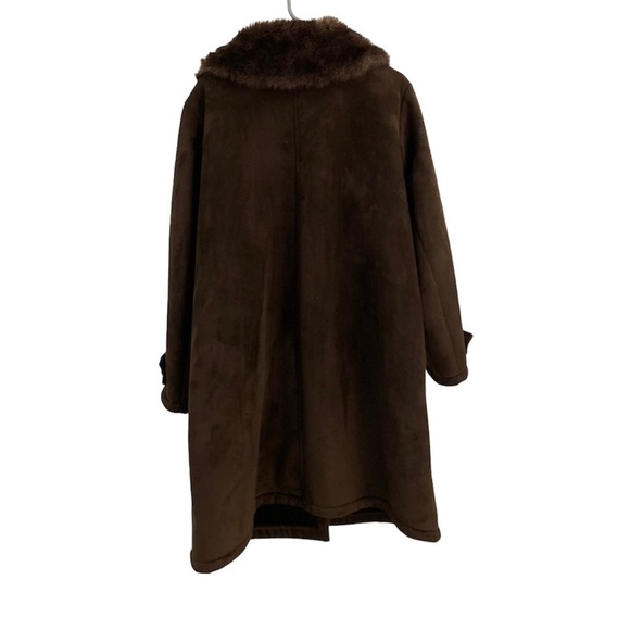 Vintage Donny Brook Suede Feel w/ Faux Fur Trim & Lining Woman’s Winter Coat 1X - Picture 4 of 11